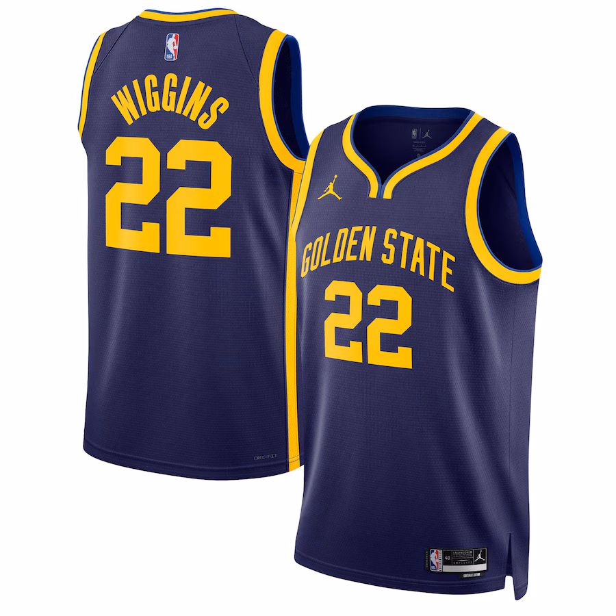 Unisex Golden State Warriors Andrew Wiggins Jordan Brand Navy Swingman Jersey - Statement Edition - ujerseystore