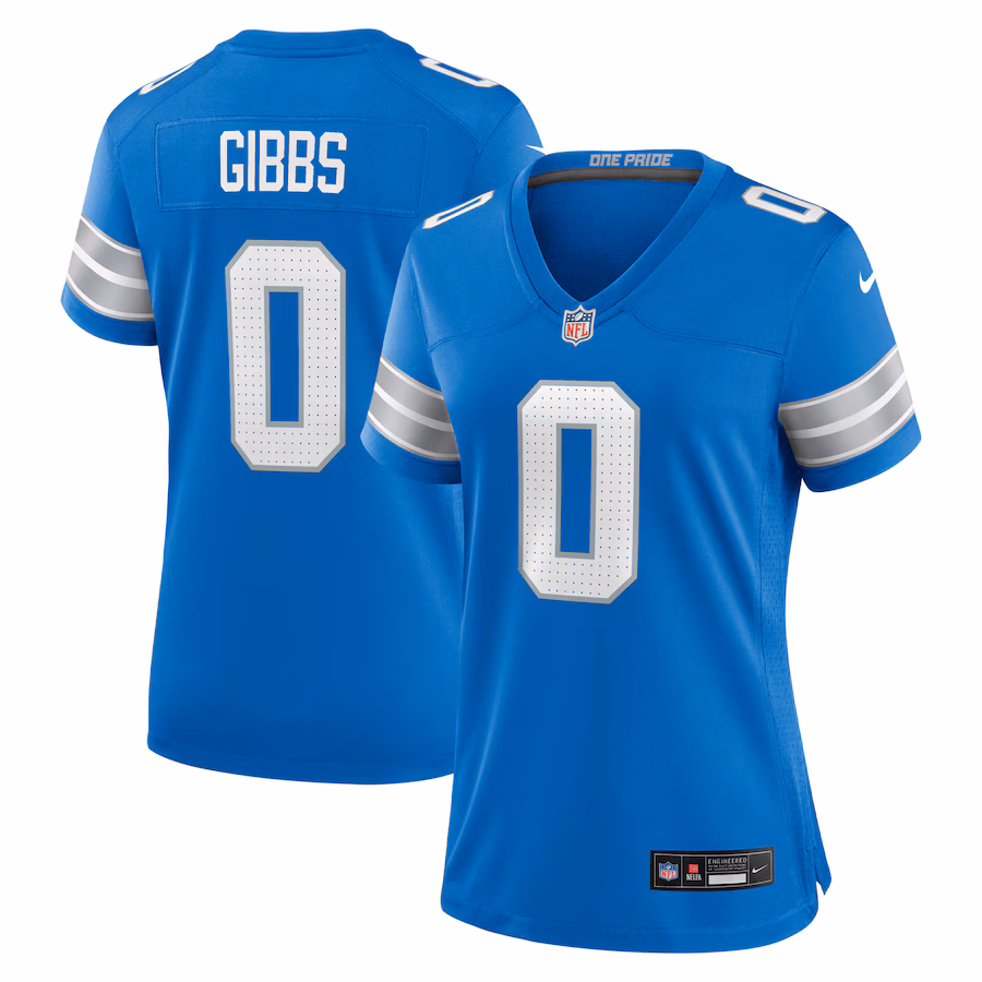 Women's Detroit Lions Jahmyr Gibbs Nike Blue Game Player Jersey - ujerseystore