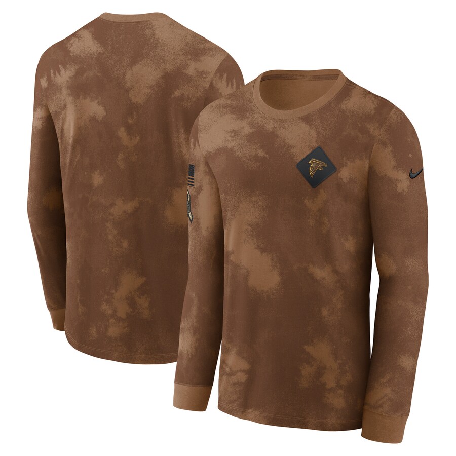 Men's Atlanta Falcons  Nike Brown Salute To Service Long Sleeve T-Shirt - ujerseystore