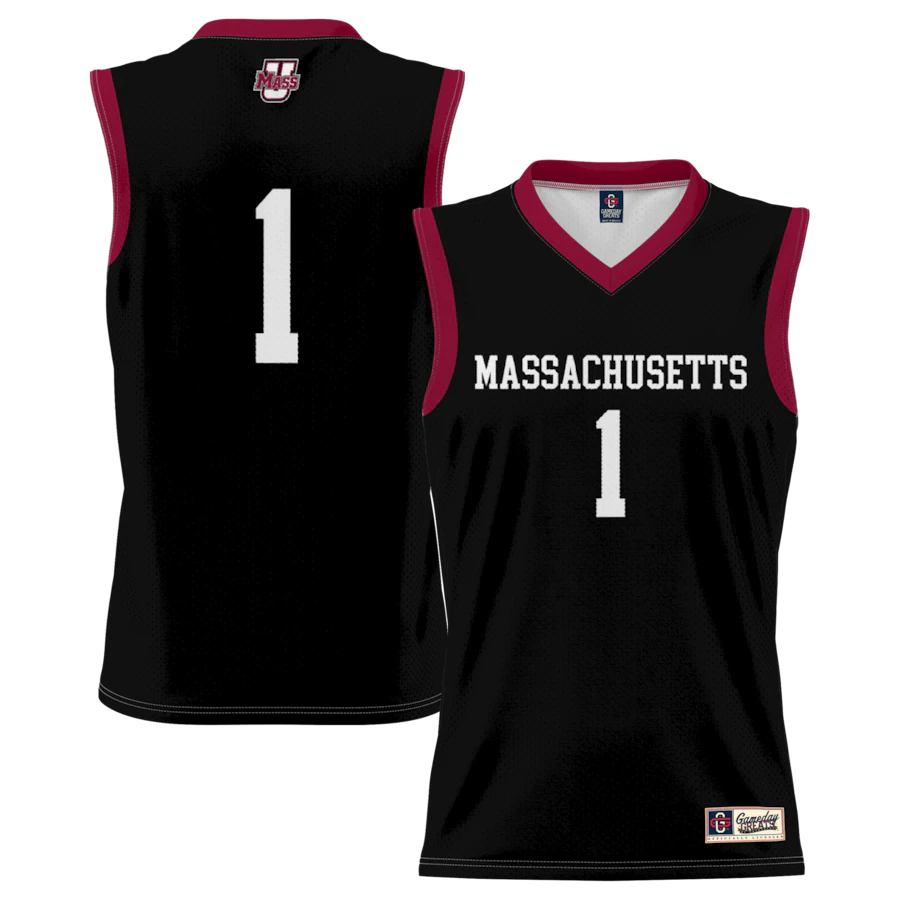 #1 UMass Minutemen GameDay Greats Lightweight Basketball Jersey - Black - ujerseystore