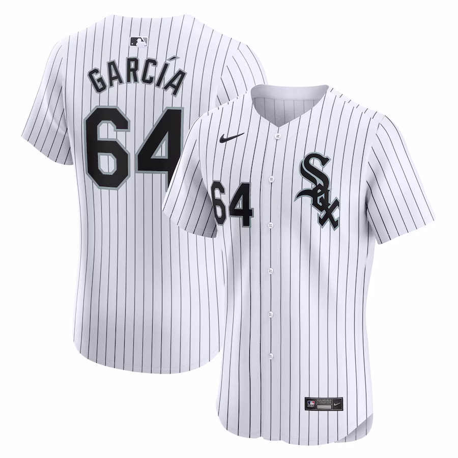 Men's Chicago White Sox Deivi Garcia Nike White Home Elite Player Jersey - ujerseystore