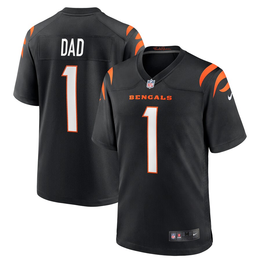 Men's Cincinnati Bengals Number 1 Dad Nike Black Game Jersey - ujerseystore