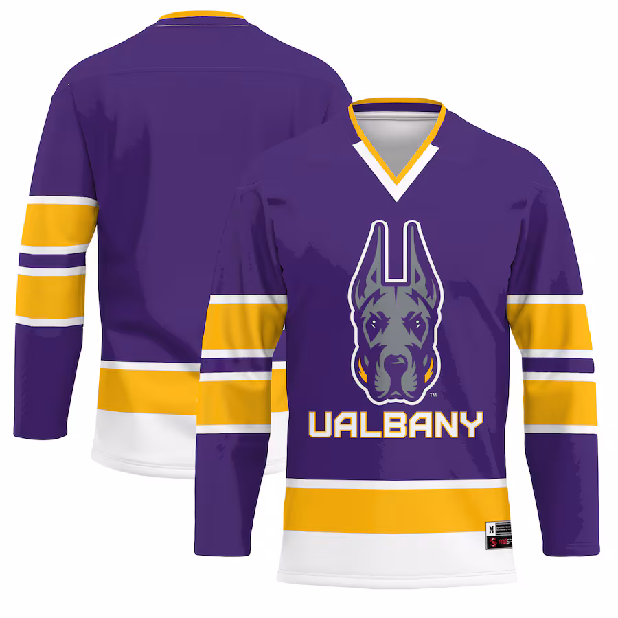 Youth GameDay Greats Purple UAlbany Great Danes Hockey Jersey - ujerseystore