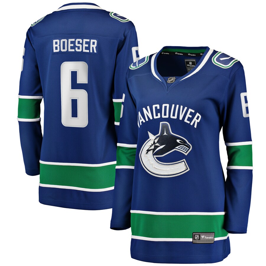 Women's Vancouver Canucks Brock Boeser Fanatics Branded Blue Home Breakaway Player Jersey - ujerseystore
