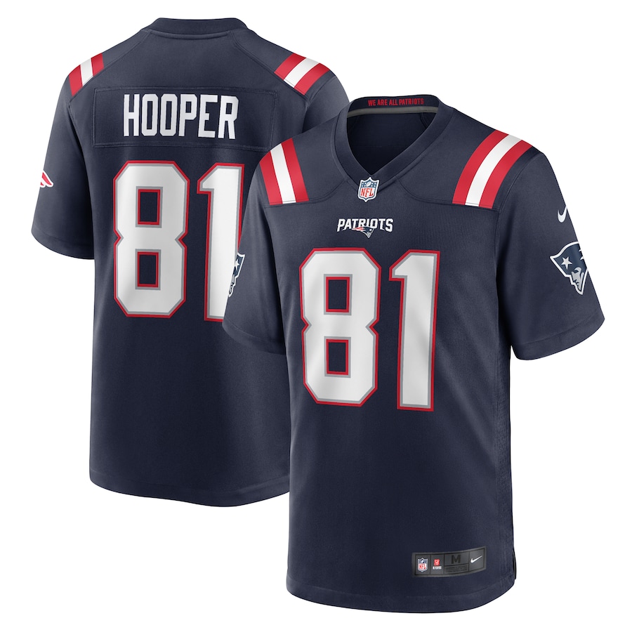 Men's New England Patriots Austin Hooper Nike Navy Game Jersey - ujerseystore