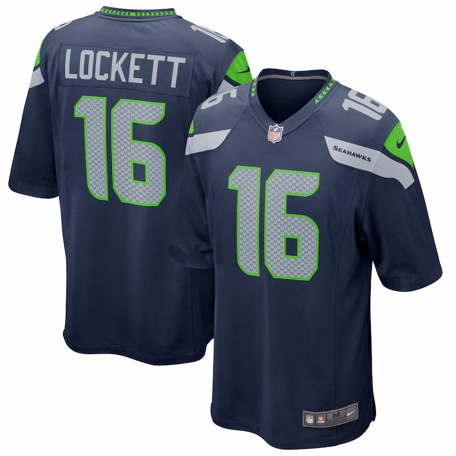 Men's Seattle Seahawks Tyler Lockett Nike College Navy Game Jersey - ujerseystore