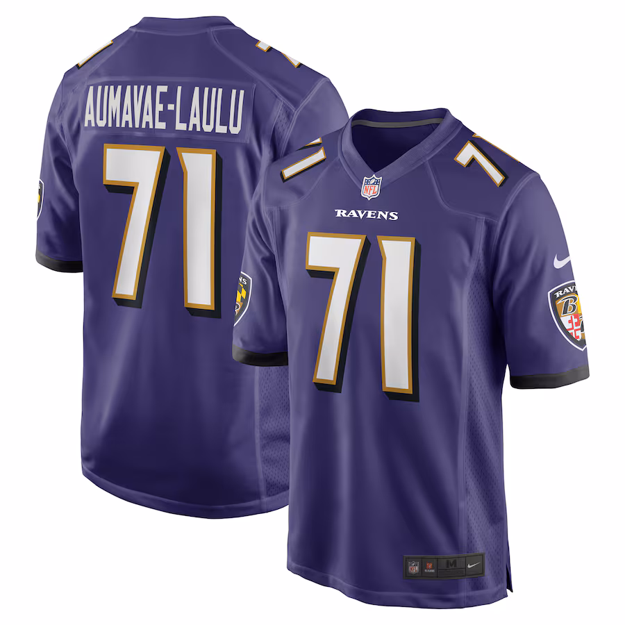 Men's Baltimore Ravens Malaesala Aumavae-Laulu Nike Purple Team Game Jersey - ujerseystore