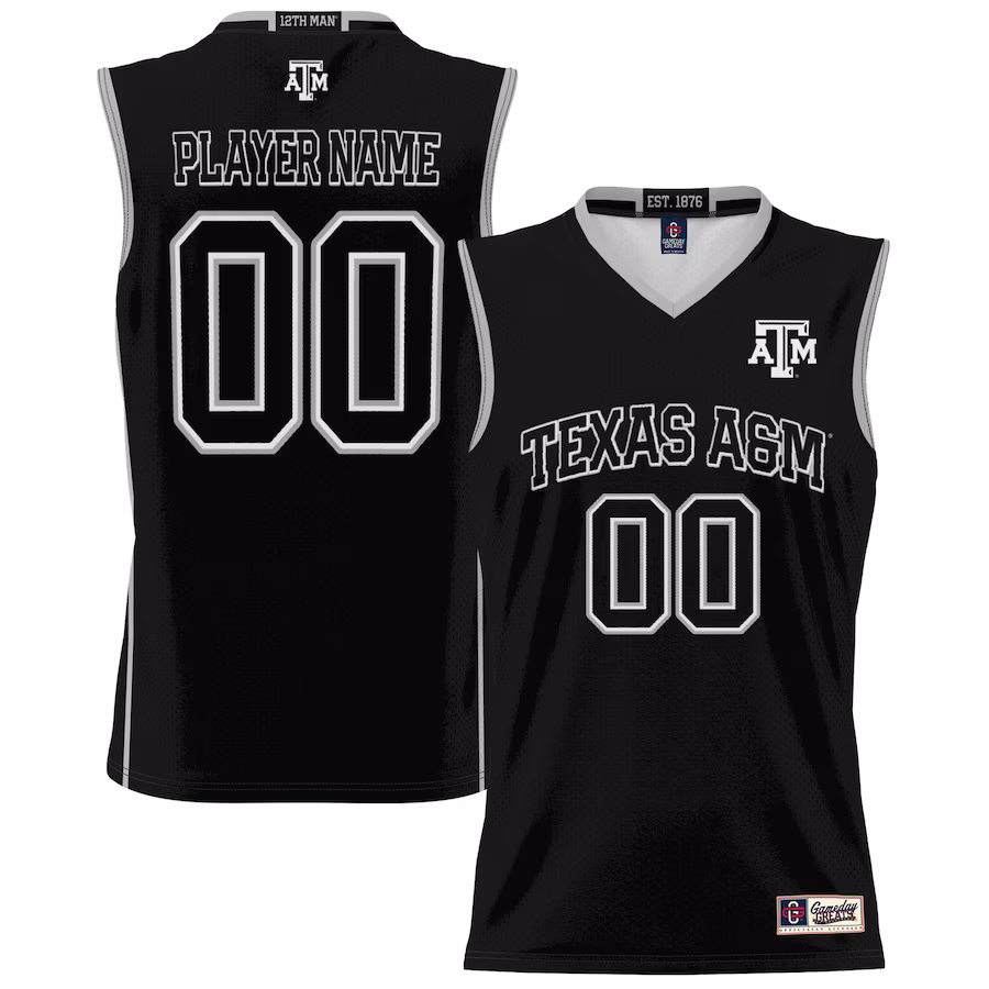 Texas A&M Aggies GameDay Greats Unisex NIL Pick-A-Player Lightweight Basketball Jersey - Black - ujerseystore