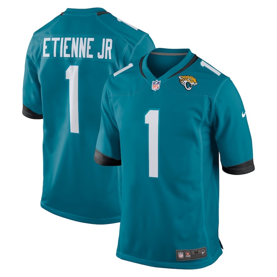 Men's Jacksonville Jaguars Travis Etienne Nike Teal Game Jersey - ujerseystore