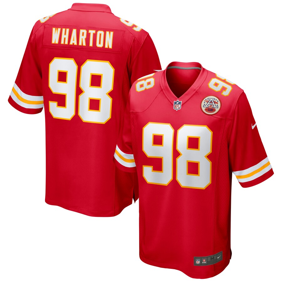 Men's Kansas City Chiefs Tershawn Wharton Nike Red Game Jersey - ujerseystore