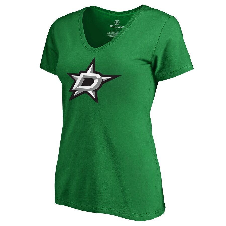 Women's Dallas Stars Kelly Green Primary Logo T-Shirt - ujerseystore