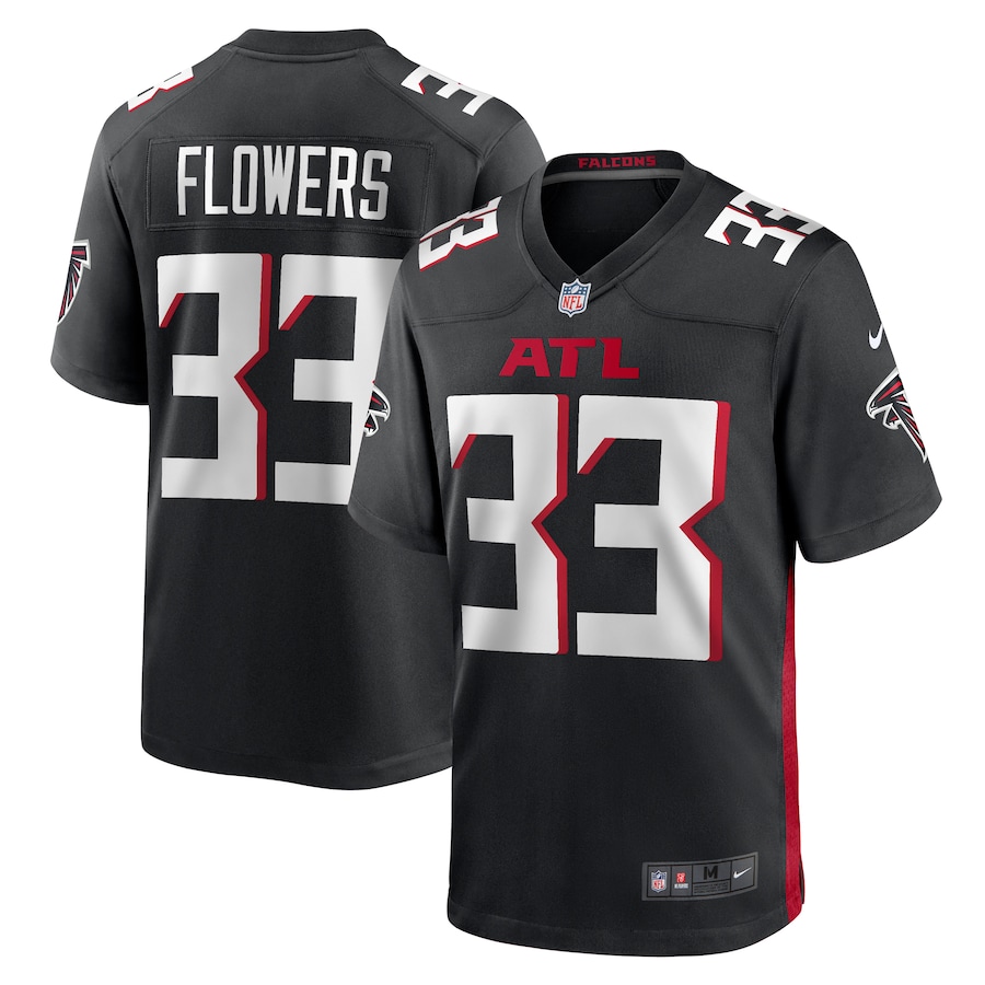 Men's Atlanta Falcons Tre Flowers Nike  Black Team Game Jersey - ujerseystore
