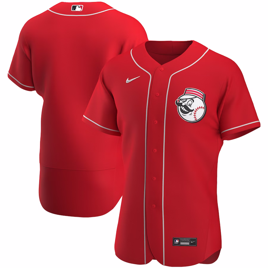 Men's Cincinnati Reds Nike Scarlet Alternate Authentic Team Logo Jersey - ujerseystore