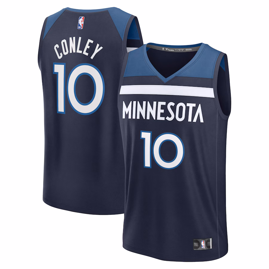 Men's Minnesota Timberwolves Mike Conley Fanatics Navy Fast Break Replica Player Jersey - Icon Edition - ujerseystore