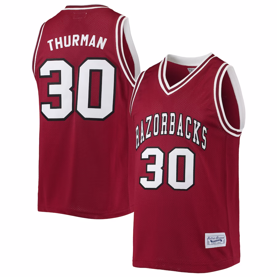 Scotty Thurman Arkansas Razorbacks Original Retro Brand Alumni Commemorative Classic Basketball Jersey - Cardinal - ujerseystore