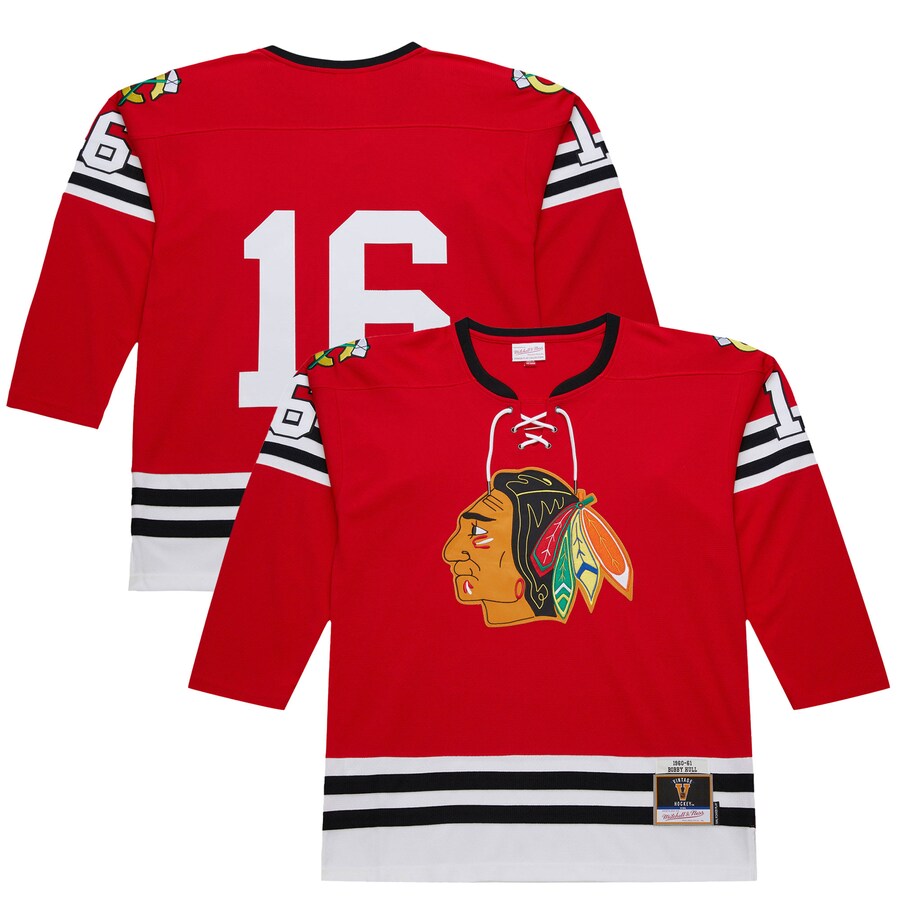 Men's Chicago Blackhawks Bobby Hull Scarlet 1960-61 Power Play Jersey - ujerseystore