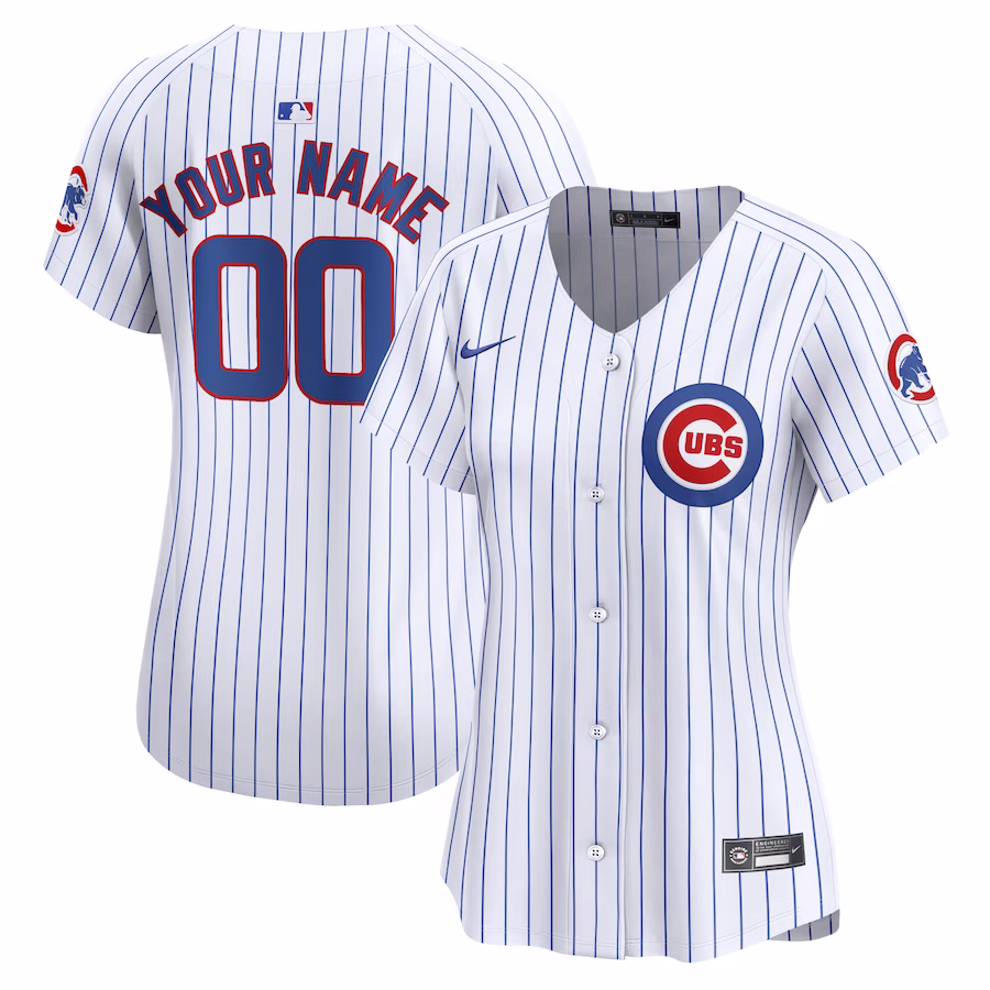 Women's Chicago Cubs Nike White Home Limited Custom Jersey - ujerseystore