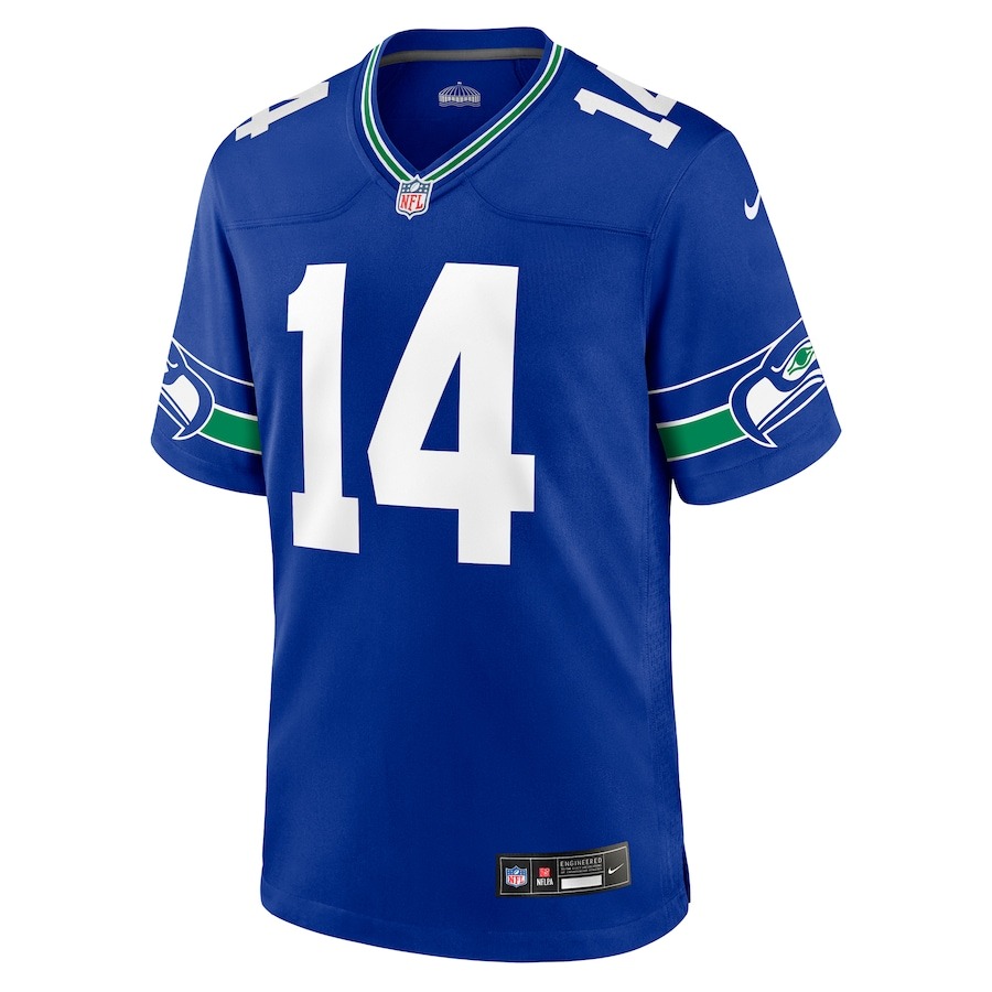 Men's Seattle Seahawks DK Metcalf Nike Royal Throwback Player Game Jersey - ujerseystore