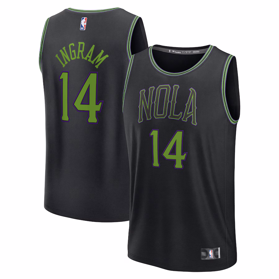 Youth New Orleans Pelicans Brandon Ingram Fanatics Black Fast Break Jersey - City Edition - ujerseystore