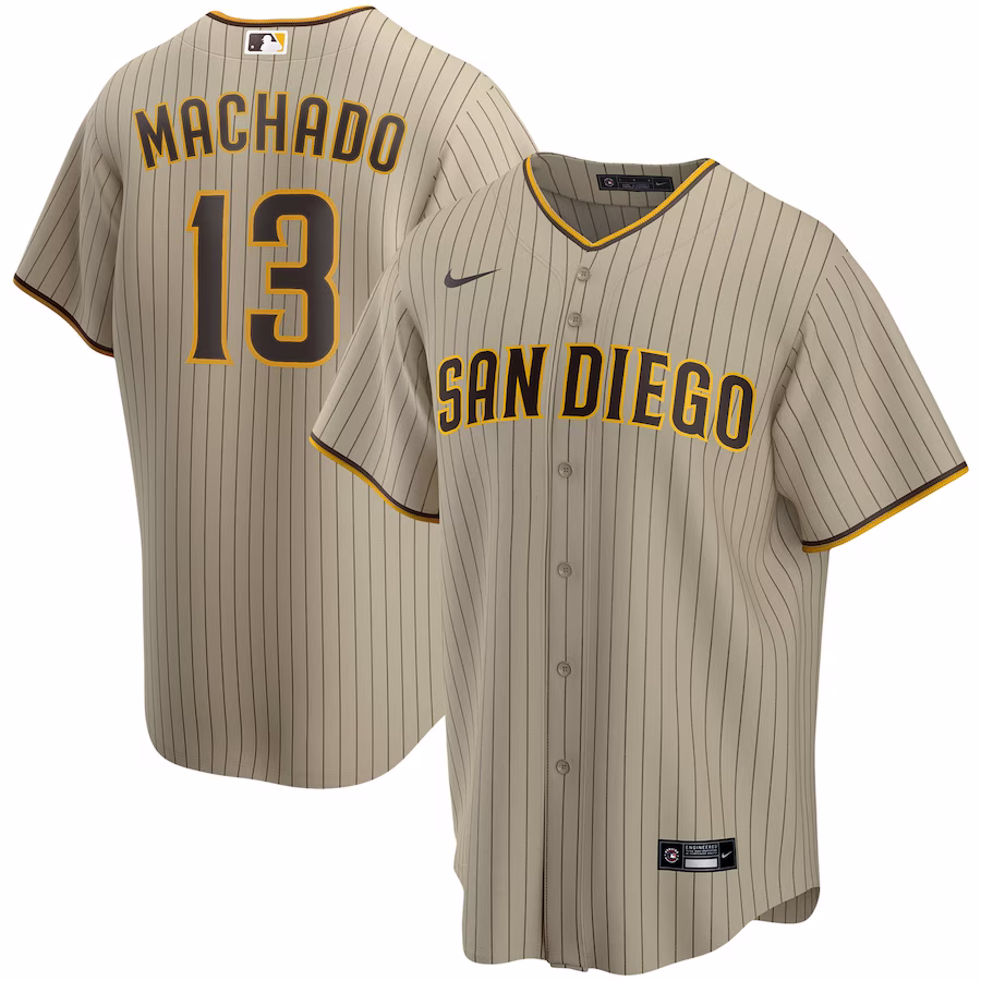 Men's San Diego Padres Manny Machado Nike Tan Alternate Replica Player Jersey - ujerseystore