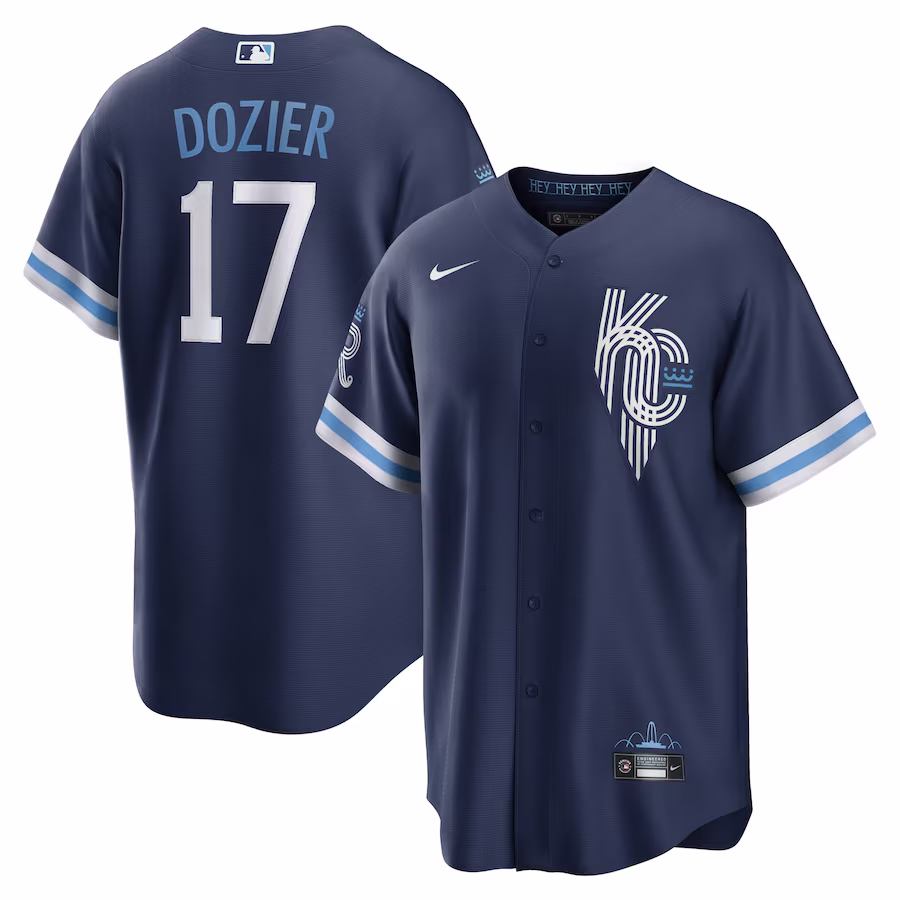 Men's Kansas City Royals Hunter Dozier Nike Navy City Connect Replica Player Jersey - ujerseystore