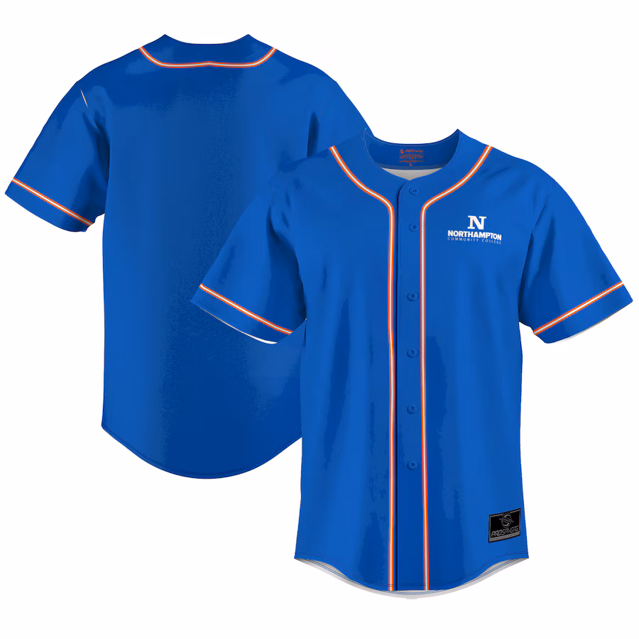 Men's ProSphere Blue Northampton Community College Spartans Baseball Jersey - ujerseystore