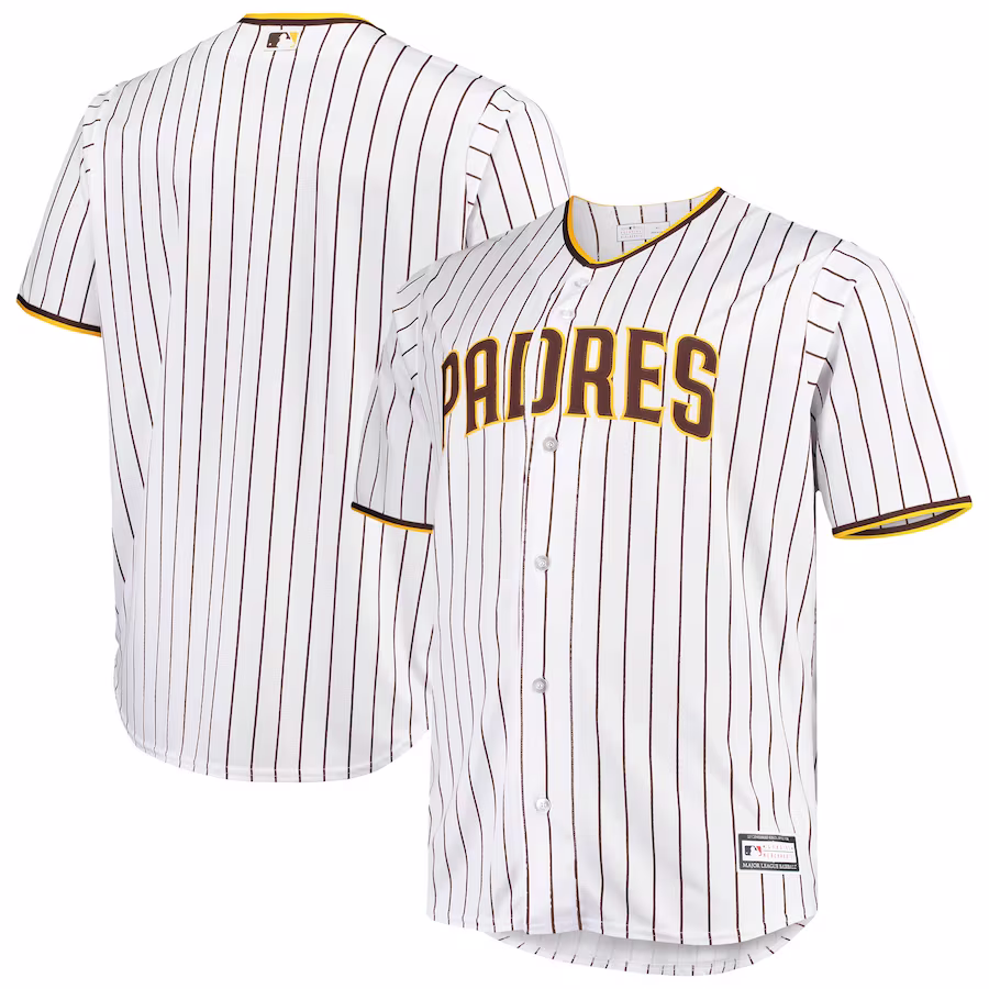 Men's San Diego Padres White/Brown Big & Tall Home Replica Team Jersey - ujerseystore