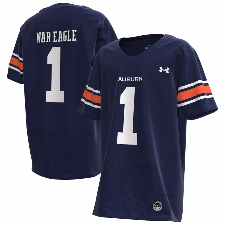 Youth Under Armour #1 Navy Auburn Tigers Replica Football Jersey - ujerseystore