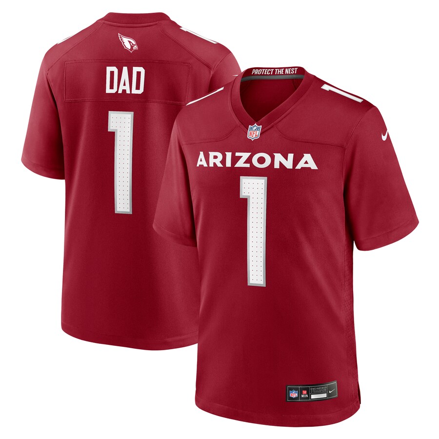 Men's Arizona Cardinals Number 1 Dad Nike Cardinal Game Jersey - ujerseystore