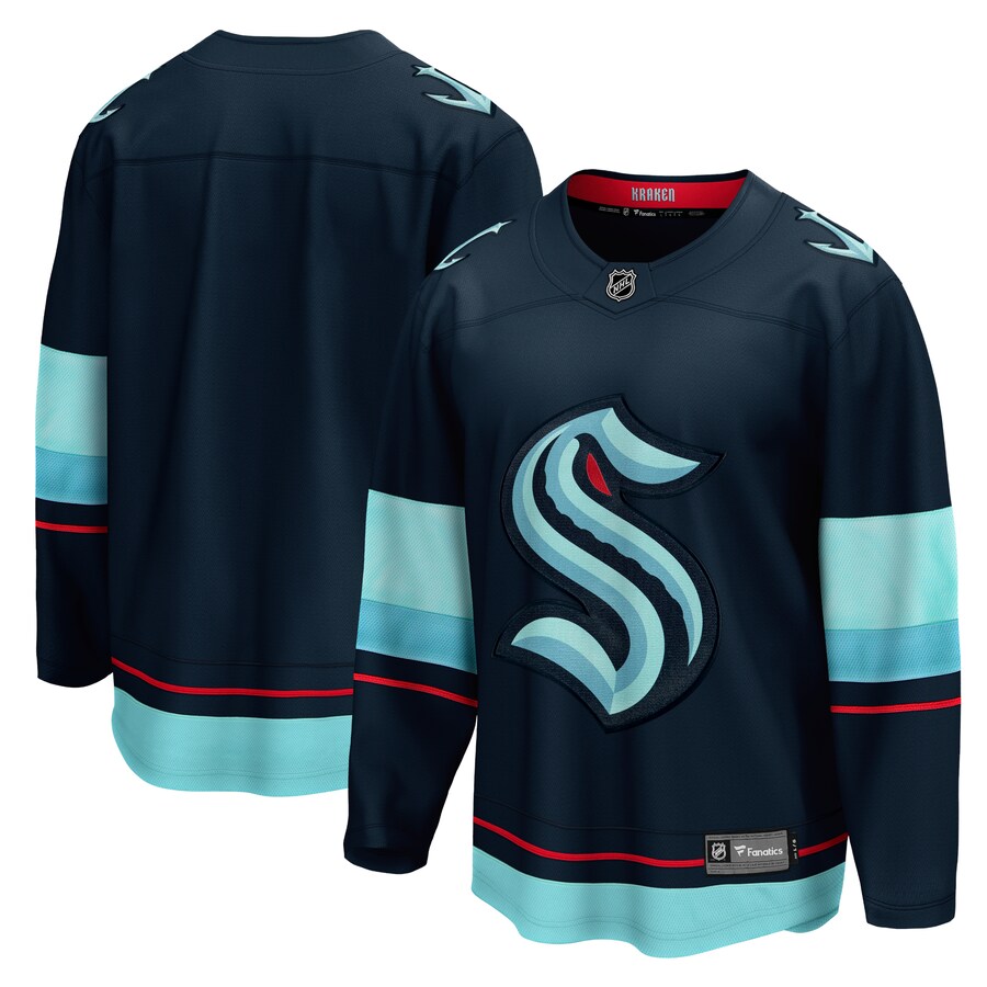Men's Seattle Kraken Fanatics Branded Deep Sea Blue Home Breakaway Jersey - ujerseystore