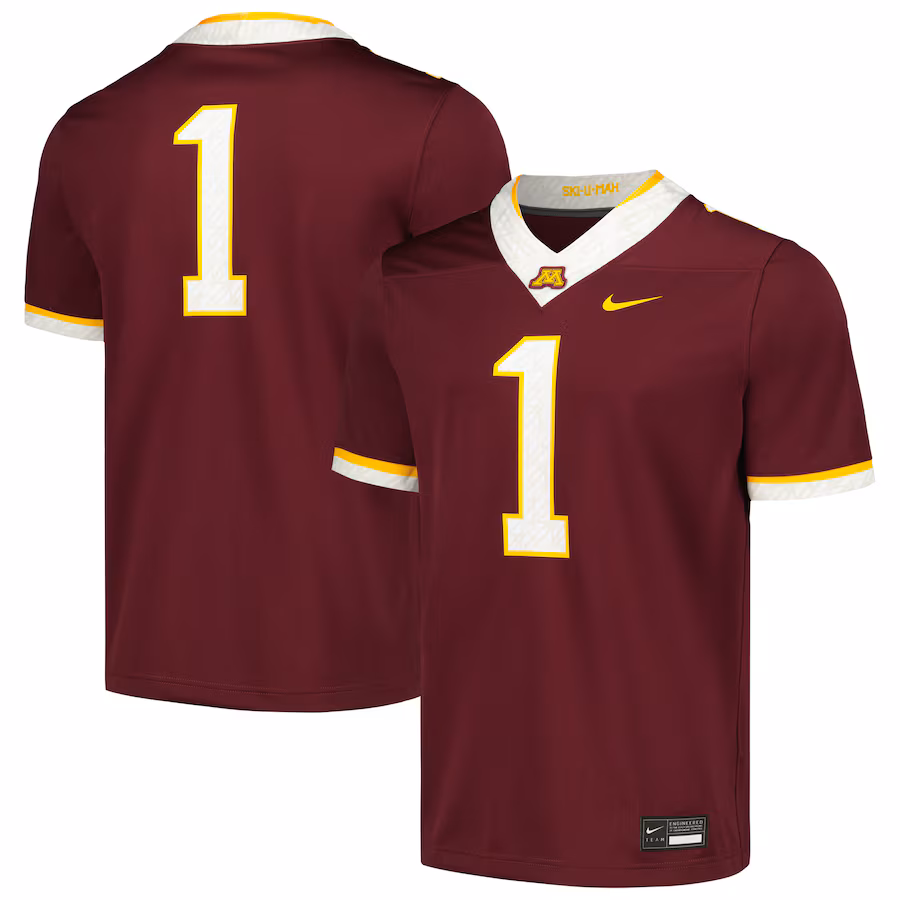 Men's Nike #1 Maroon Minnesota Golden Gophers Untouchable Football Replica Jersey - ujerseystore