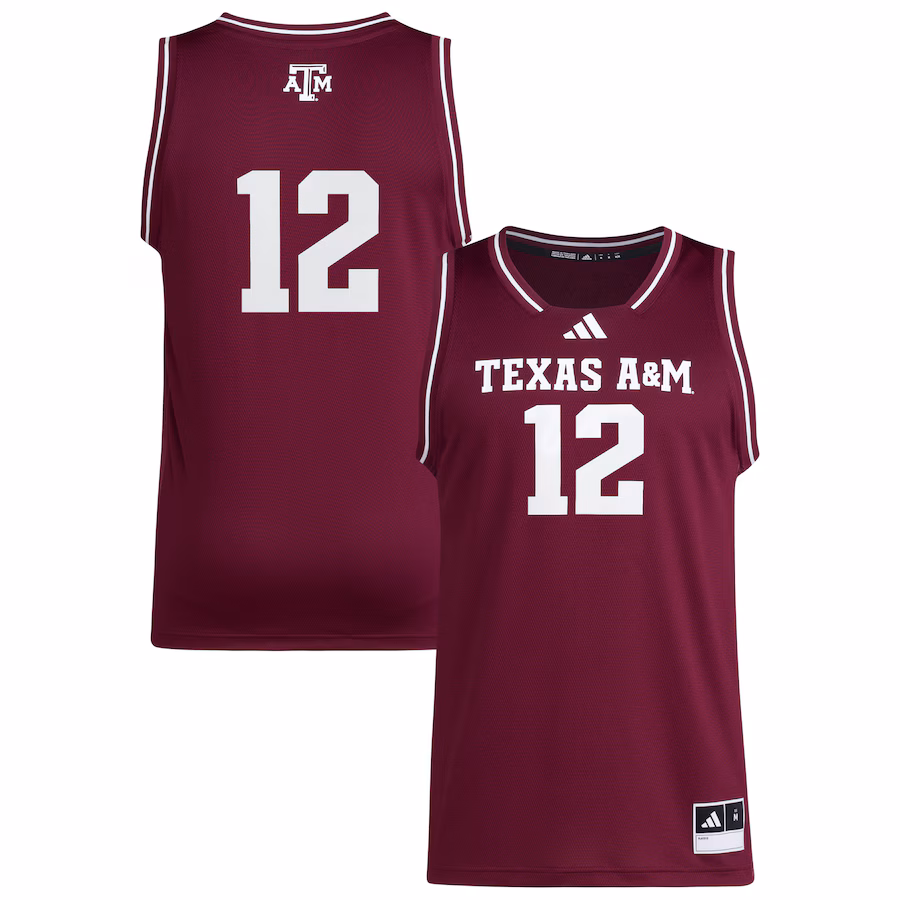 Men's adidas #12 Maroon Texas A&M Aggies Replica Swingman Jersey - ujerseystore