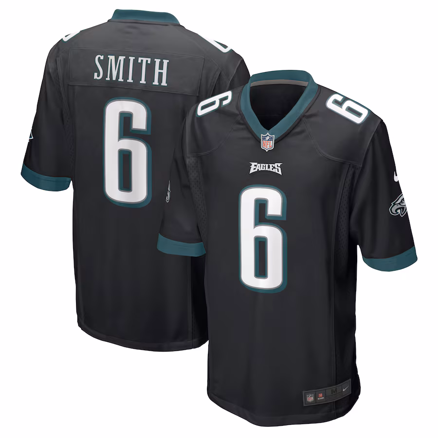 Men's Philadelphia Eagles DeVonta Smith Nike Black Game Jersey - ujerseystore