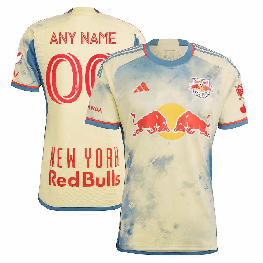 Men's New York Red Bulls adidas Yellow 2023 Daniel Patrick Kit Authentic Custom Jersey - ujerseystore
