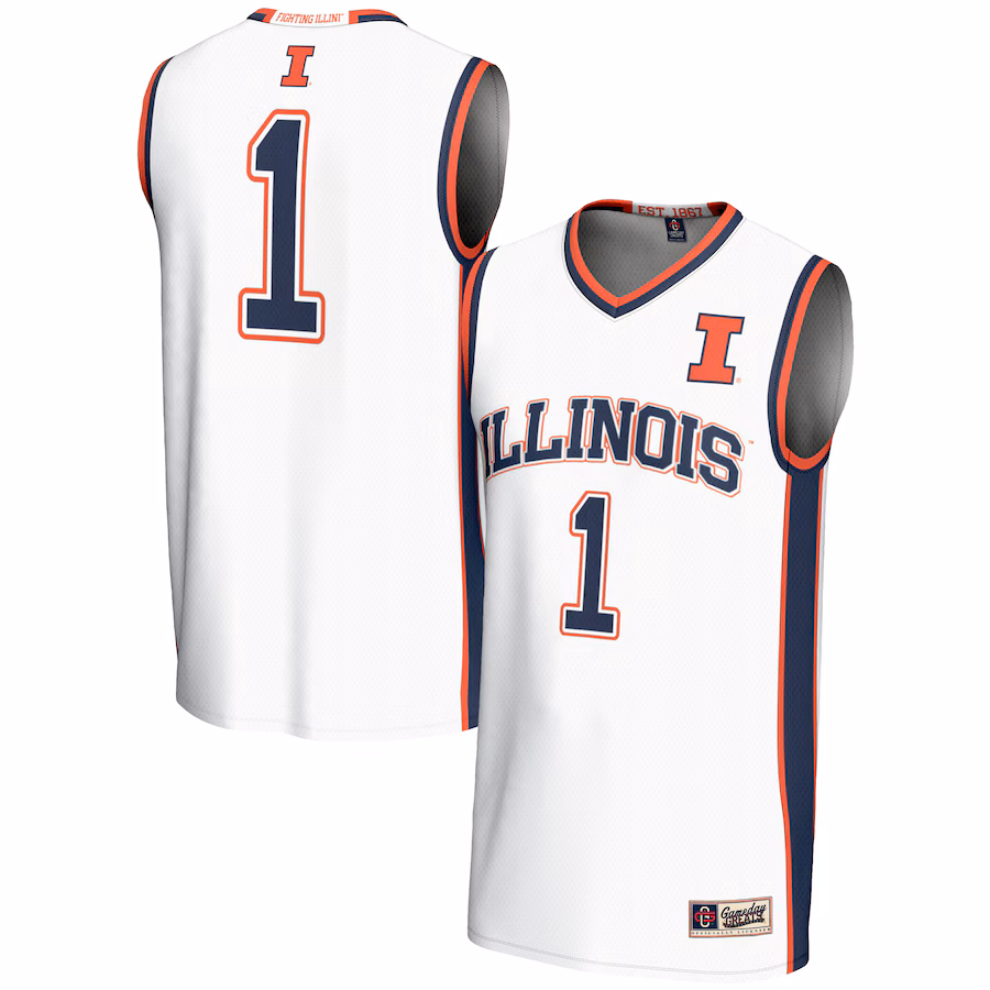 Unisex GameDay Greats #1 White Illinois Fighting Illini Lightweight Basketball Jersey - ujerseystore