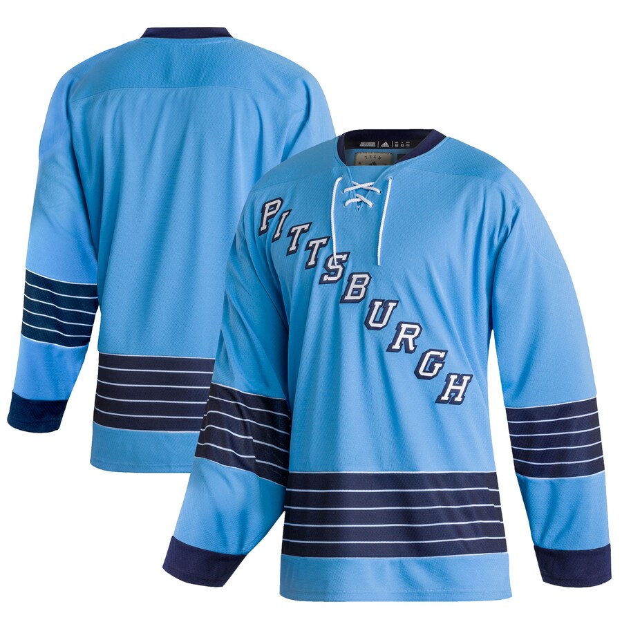 Men's Pittsburgh Penguins adidas Light Blue Team Classics Authentic Blank Jersey - ujerseystore
