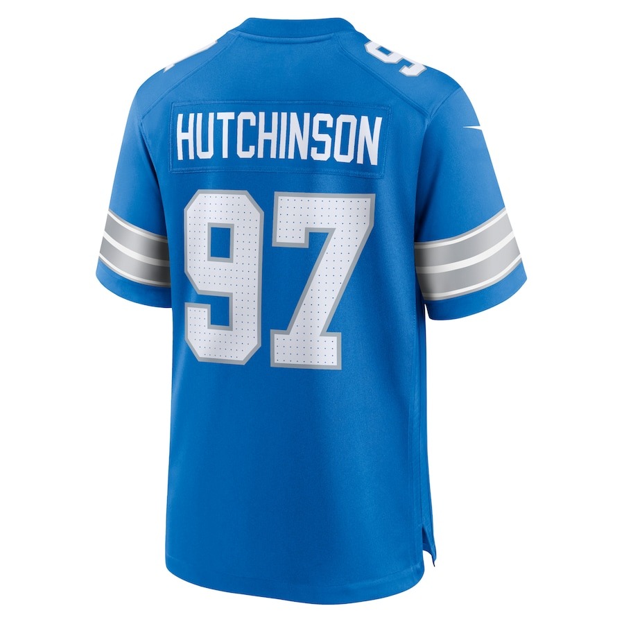 Men's Detroit Lions Aidan Hutchinson Nike Blue Game Jersey - ujerseystore