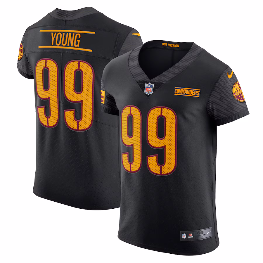 Men's Washington Commanders Chase Young Nike Black Alternate Vapor Elite Jersey - ujerseystore