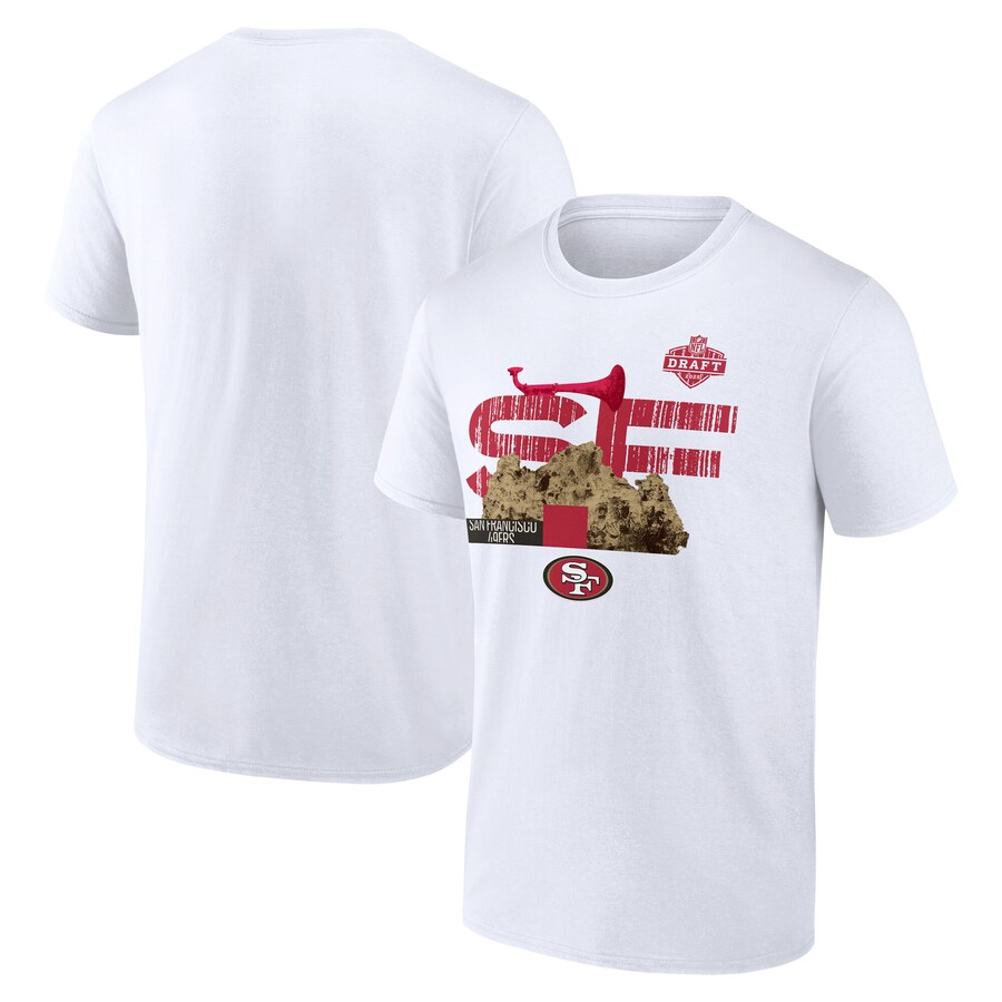 Men's San Francisco 49ers White 2025 NFL Draft T-Shirt - ujerseystore