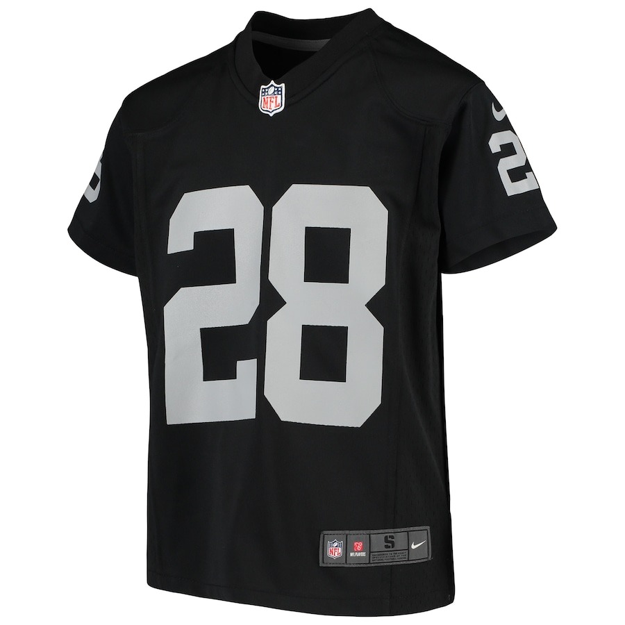 Youth Las Vegas Raiders Josh Jacobs Nike Black Game Jersey - ujerseystore