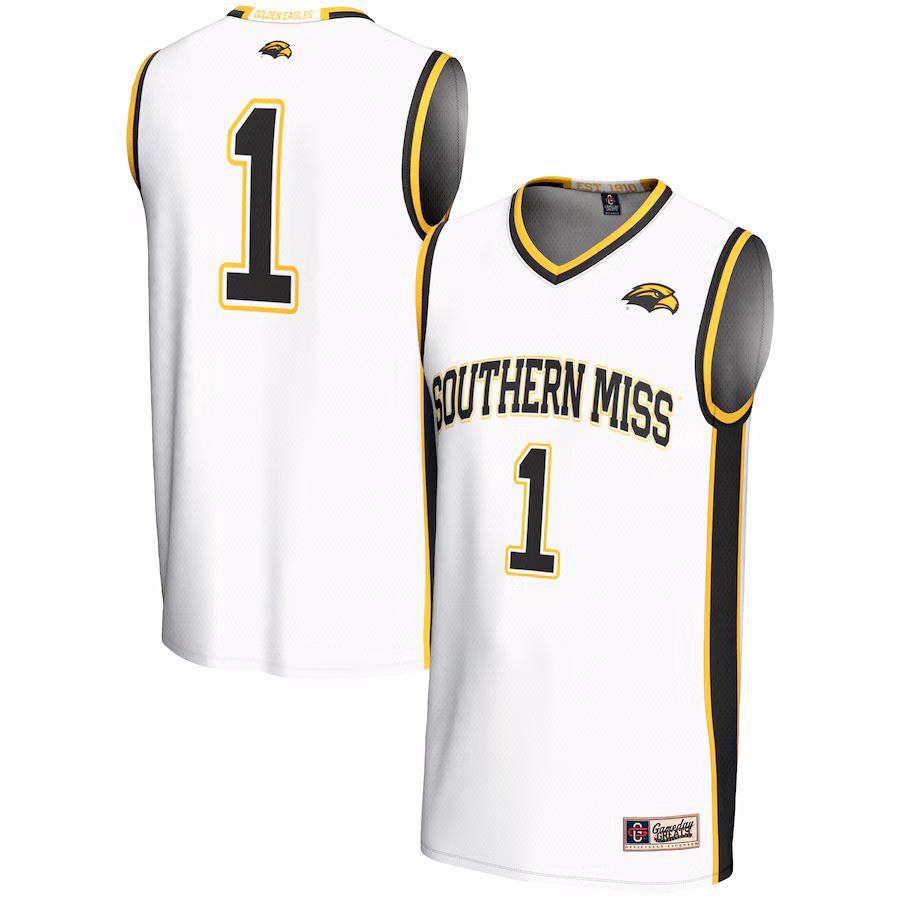Youth GameDay Greats White #1 Southern Miss Golden Eagles Lightweight Basketball Jersey - ujerseystore