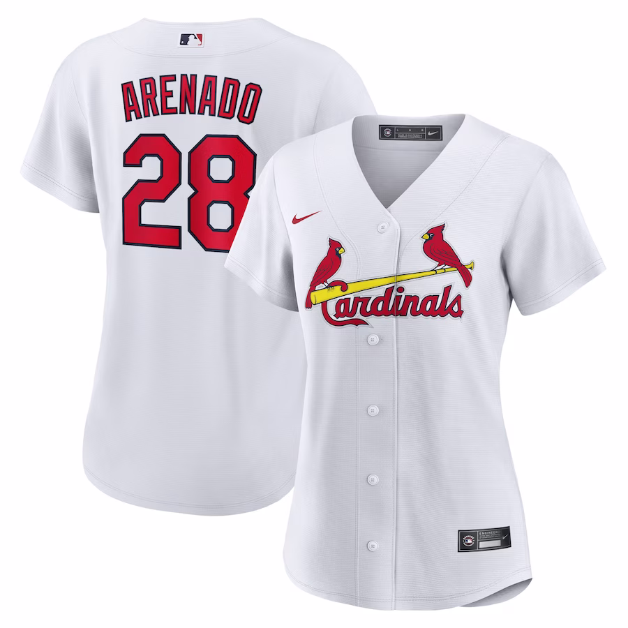 Women's St. Louis Cardinals Nolan Arenado Nike White Home Official Replica Player Jersey - ujerseystore