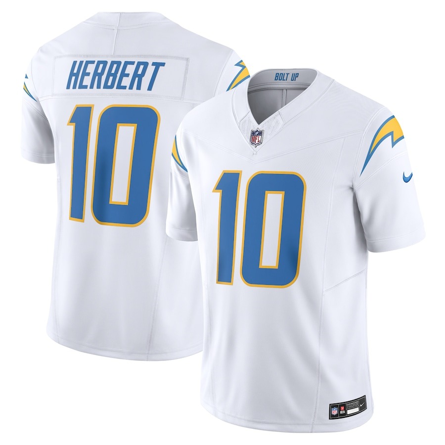 Men's Los Angeles Chargers Justin Herbert Nike White Vapor F.U.S.E. Limited Jersey - ujerseystore