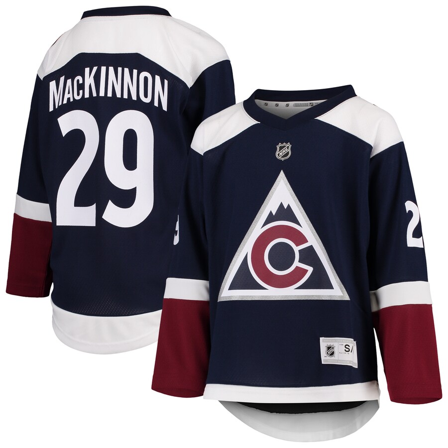 Youth Colorado Avalanche Nathan MacKinnon Navy Alternate Replica Player Jersey - ujerseystore