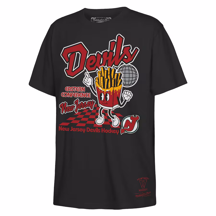 Youth New Jersey Devils Mitchell & Ness Black Concession Stand T-Shirt - ujerseystore