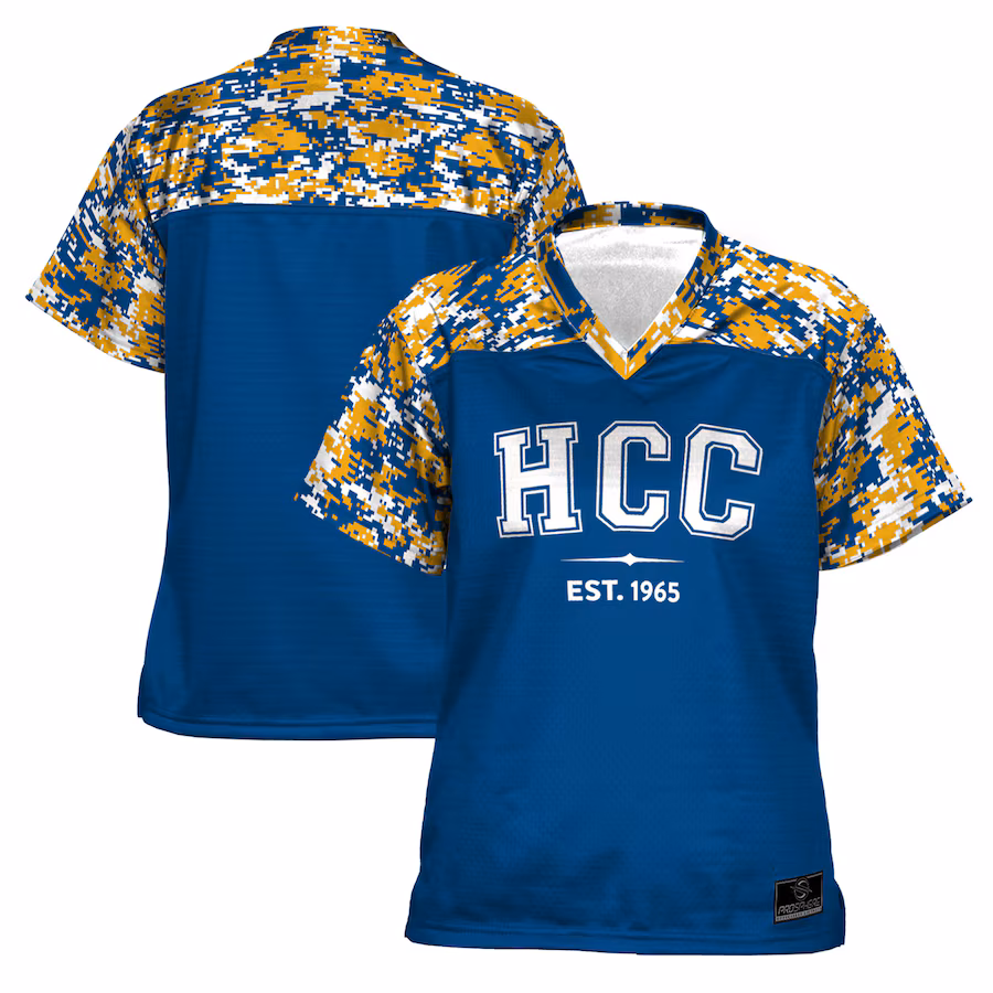 Women's ProSphere  Blue Hopkinsville Community College Camo Football Jersey - ujerseystore