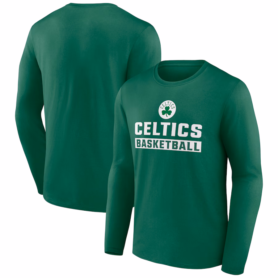 Men's Boston Celtics Kelly Green Let's Go Long Sleeve T-Shirt - ujerseystore