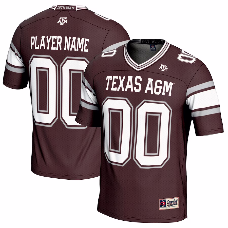 Texas A&M Aggies GameDay Greats Youth NIL Pick-A-Player Football Jersey - Maroon - ujerseystore
