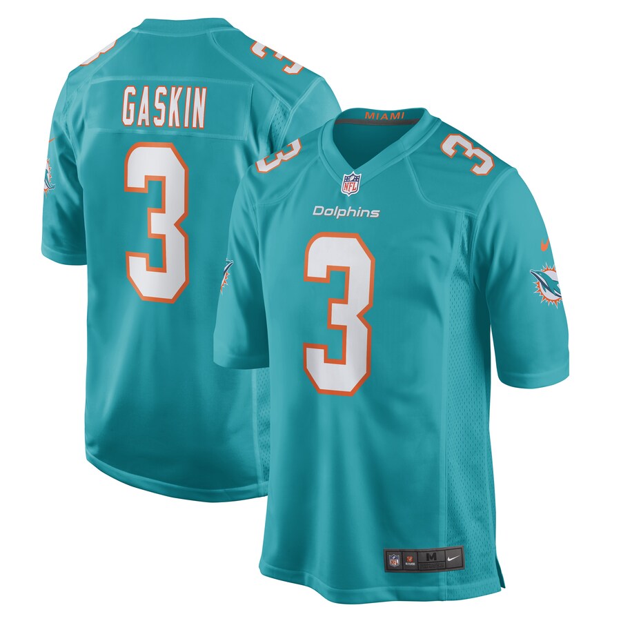 Men's Miami Dolphins Myles Gaskin Nike Aqua Game Player Jersey - ujerseystore