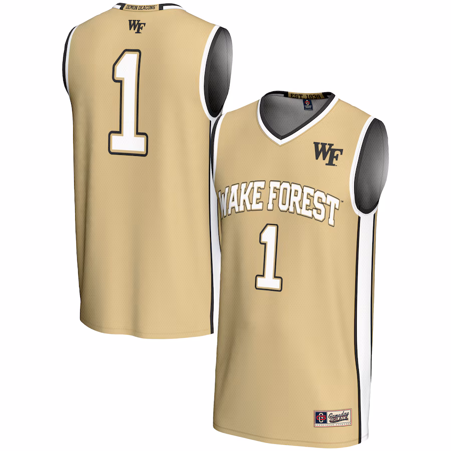 Youth GameDay Greats #1 Gold Wake Forest Demon Deacons Lightweight Basketball Jersey - ujerseystore